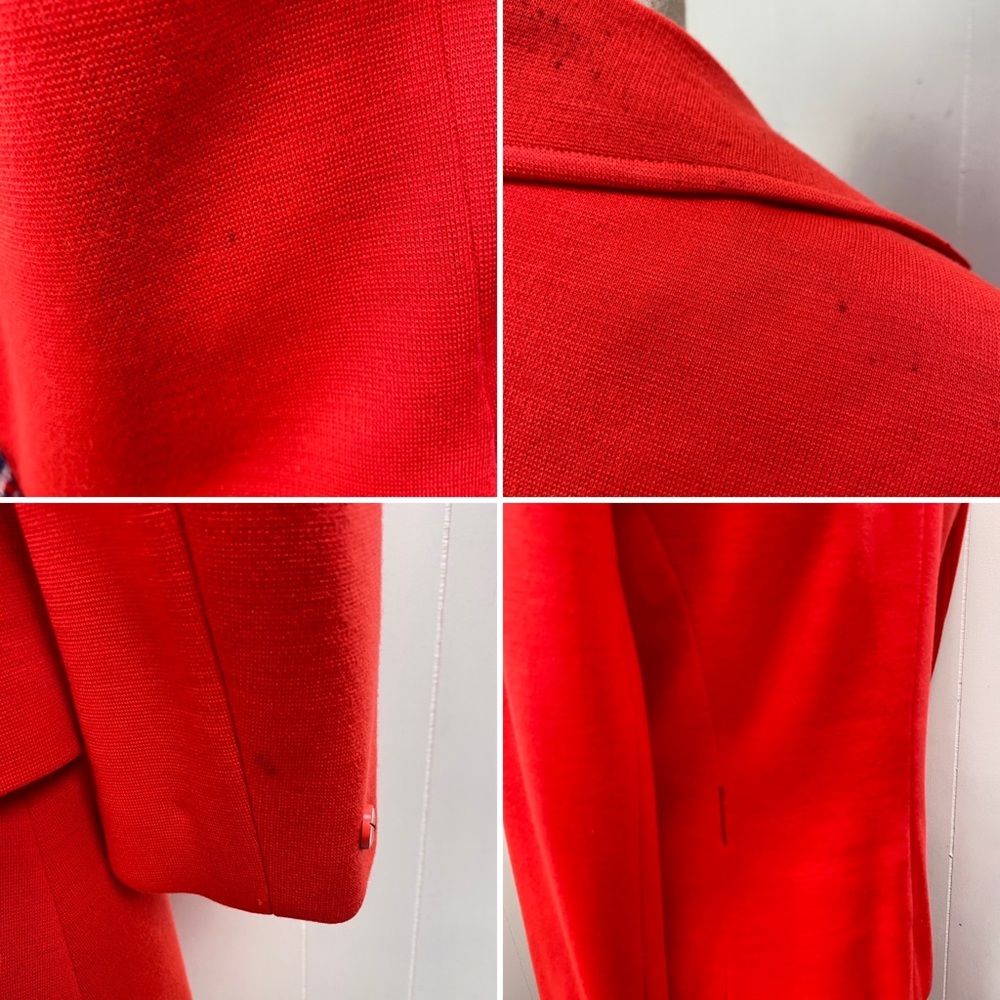 Vintage 60s Gare Wool Red 2-Piece Jacket & Dress - Picture 12 of 12
